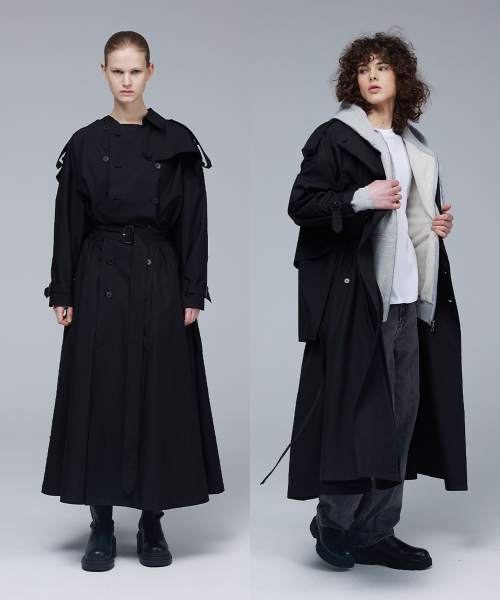 Signature double button trench coat