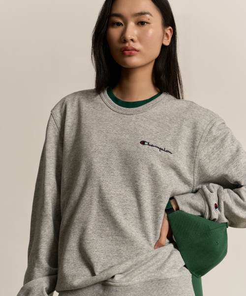 스몰 스크립트 로고 크루넥 스웨트셔츠 Normal Grey