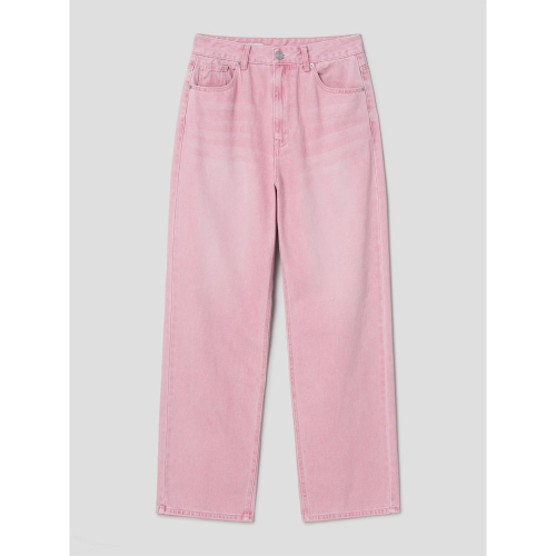 Широкие джинсы с эффектом потертости tapered Pink