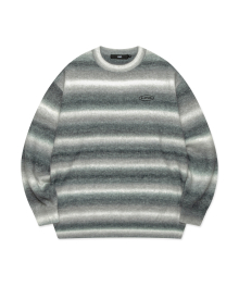 OVAL OMBRE BRUSHED KNIT SWEATER charcoal