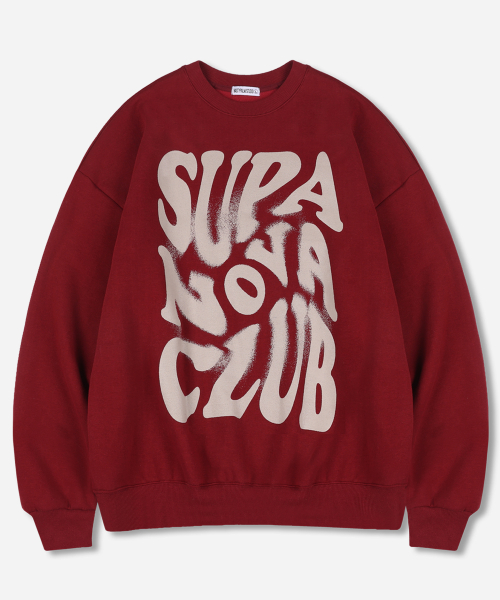 Оверсайз свитшот с лого Supernova Burgundy (с начесом / без)