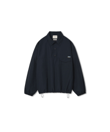 Perky Button Collar Pullover - Navy