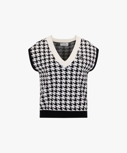 Вязаный жилет гусиная лапка (Black)