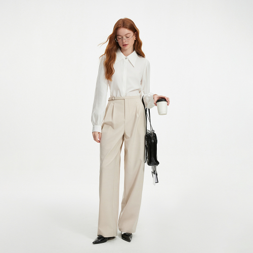 WD_Single buckle two-tuck pants_2color