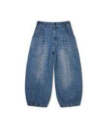 Pit Pocket Dart Denim Balloon Pants - Denim