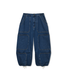 Spread Panel Denim Work Pants - Denim