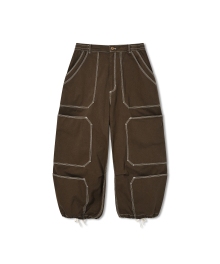 Spread Panel Work Pants - Brown