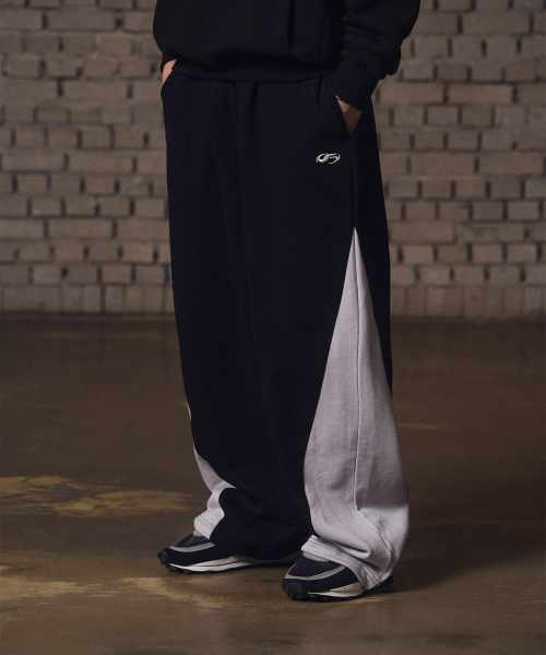 필루미네이트() FLM 리버스 스웨트 팬츠-블랙 상품 이미지