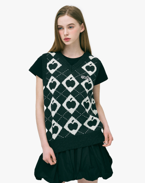 Вязаный жилет N-ple (Black/Ivory)