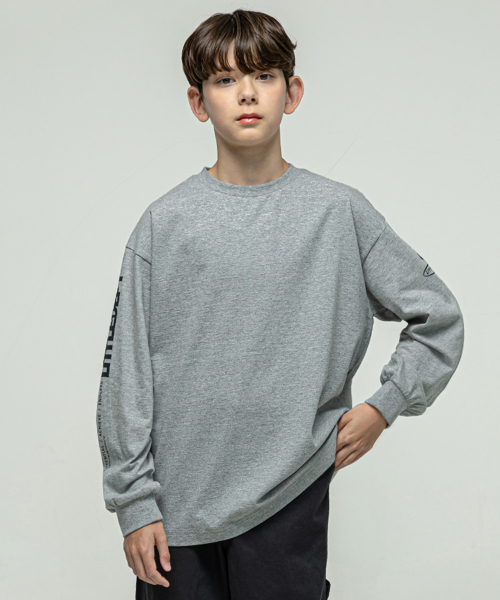 리틀뎁() 로고 콤비 롱 슬리브 티셔츠 Grey 상품 이미지
