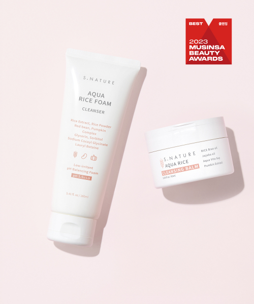 에스네이처() 아쿠아 라이스 클렌징밤 90ml + 아쿠아 라이스 약산성 클렌징폼 80ml 상품 이미지
