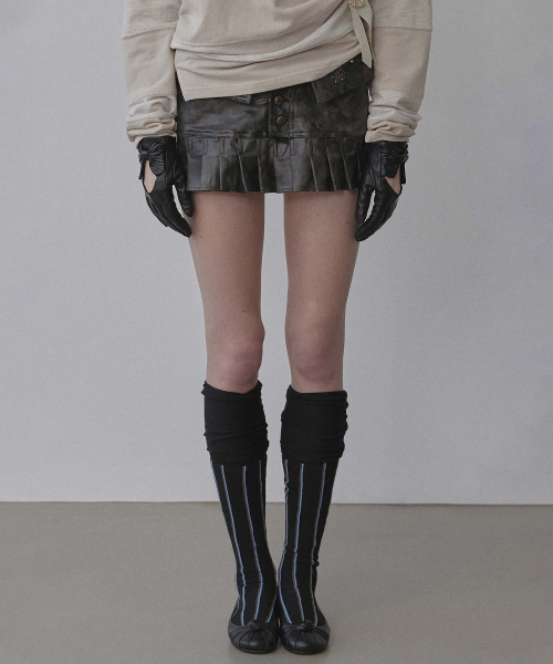 スカート sculptor western faux leather micro skir Western Faux Leather Micro Skirt Black | sculptor - もごつ