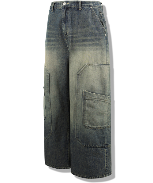 Джинсы карпентер с карманами Washed
