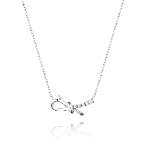 스톤헨지(STONEHENGE) Love Knot 실버 큐빅 목걸이 SA24C51T