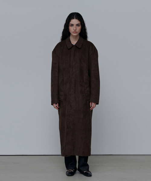 DAHLIA MAC пальто-коричневый(SUEDE)(W)