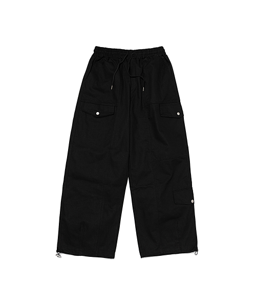 Широкие брюки карго на завязках пигмент (Black)