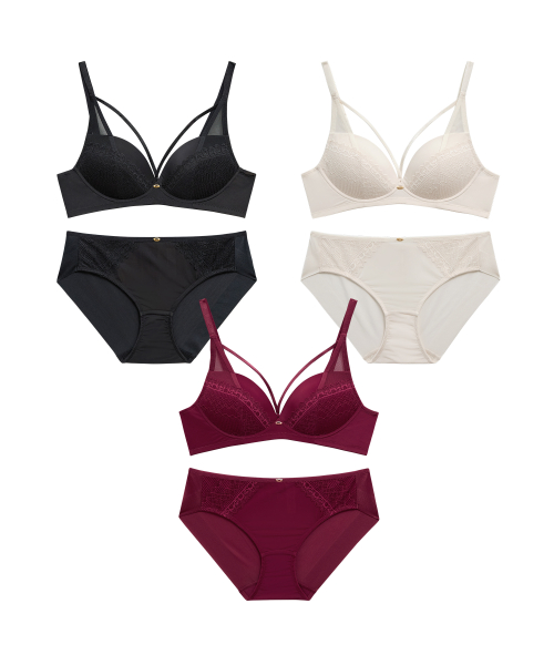 [3PACK] Комплект бесшовного белья Heart Fit (бюстгальтер и трусики)