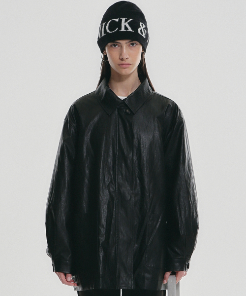 HIDDEN пуговица MIDI кожа JACKET