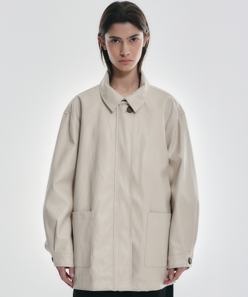 HIDDEN пуговица MIDI кожа JACKET
