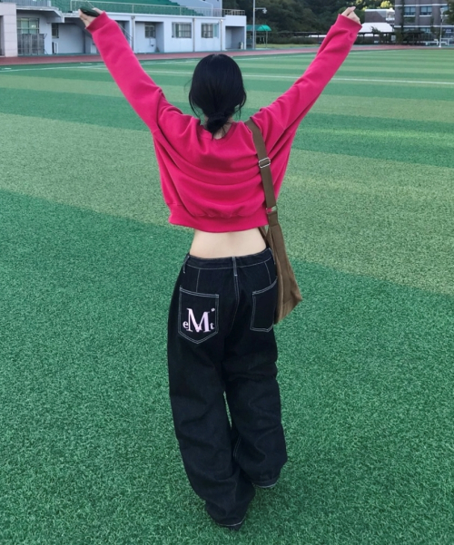 Maxxi back pocket big logo деним unisex (2Color)