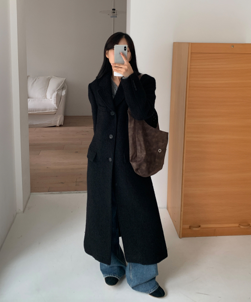 던스트(DUNST) UNISEX 2-WAY 3 BUTTON BOUCLE WOOL
