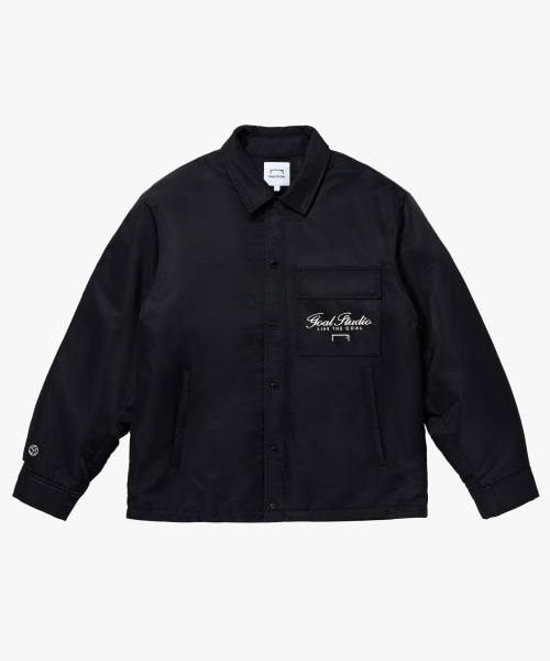 EMBROIDERY PADDED SHIRT JACKET-BLACK