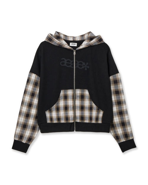 AEAE★韓国★人気★男女兼用★CHECK PATCHWORK HOOD ZIP-UP 2色 org.jpg