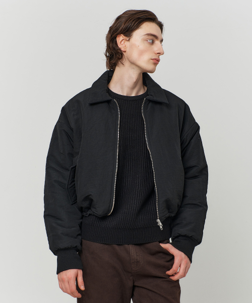 Matt Crop Puffer BLACK