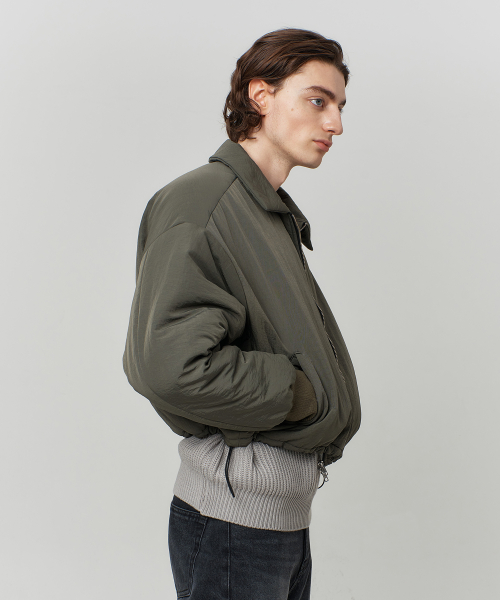 Matt Crop Puffer KHAKI