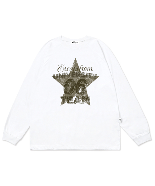 Musinsa escapefrom khaki university star print long sleeve white
