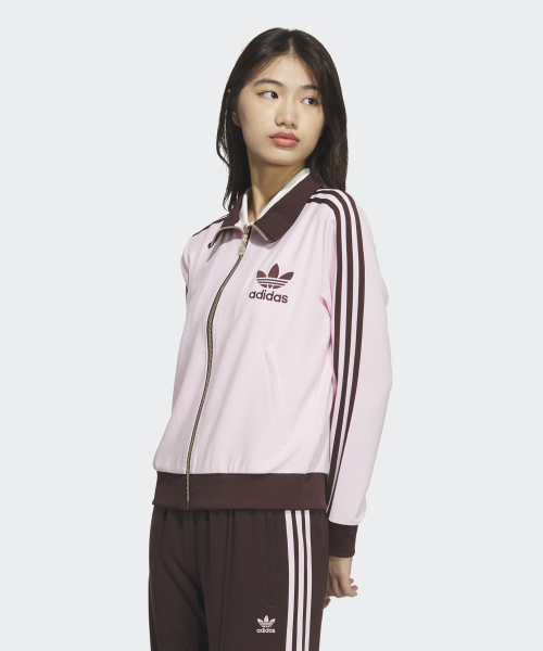 ベッケンバウアー トラックジャケット ピンク ブラウン 美品】adidas トラックジャケット ピンク/ブラウン ベッケン