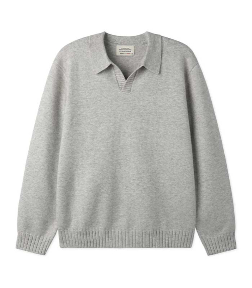 Свитер из шерсти с отложным воротником, Gray