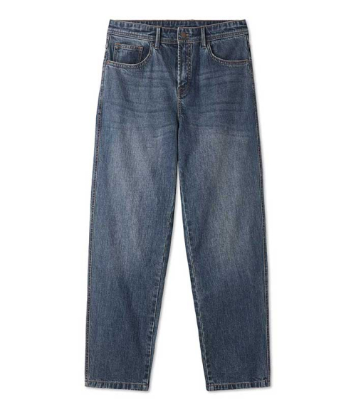 Джинсы тейперед с рваным эффектом [WASHED BLUE]