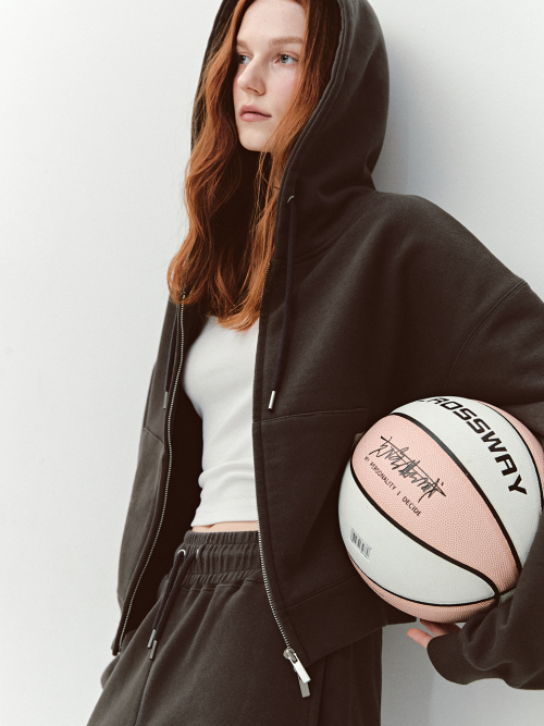 AS BASIC HOOD ZIP-UP (CHARCOAL)