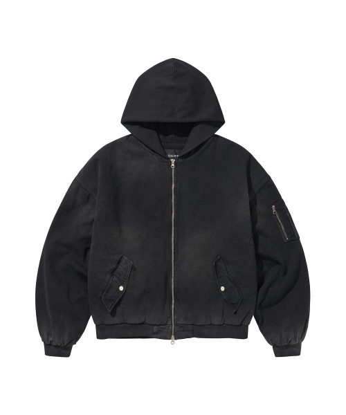 DYEING HOODY MA-1 / BLACK