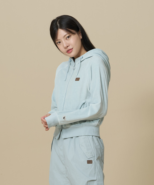 비비씨 어스() W 에코 벨루어 후디 집업_Dark Mint 상품 이미지