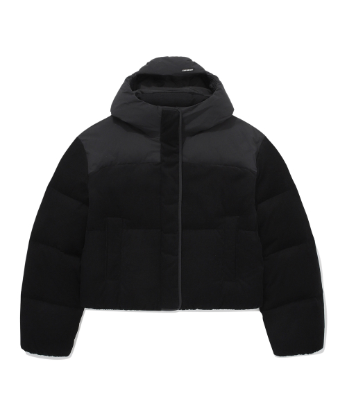 커버낫 우먼() RDS 우먼 코듀로이 후드 숏 푸퍼 Black 상품 이미지