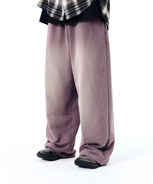 필루미네이트() 브러쉬 와이드 스웨트 팬츠-퍼플 상품 이미지