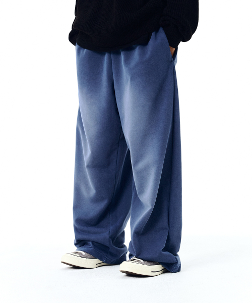 필루미네이트() 브러쉬 와이드 스웨트 팬츠-인디고 상품 이미지