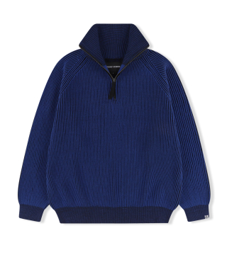 ☆YESEYESEE☆ Rib Knit Half Zip up Blue 예스아이씨(YESEYESEE) Rib Knit Half Zip up Blue - 사이즈
