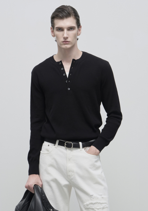 Henley вырез Kint - черный