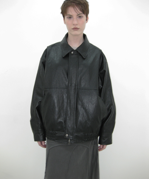 OVERSIZED LEATHER джемпер, черный
