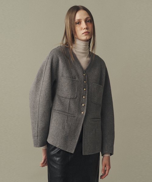 шерсть смесь HANDMADE JACKET_MISTY серый