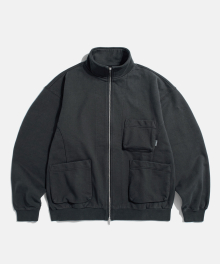 Full Zip Sweat Work Jacket Vintage Black