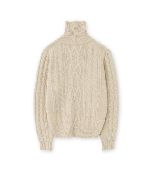 W High Neck Sweater, Ivory