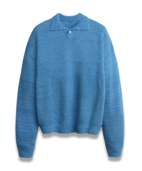 Пушистый трикотажный воротник Nomad LAPIS BLUE