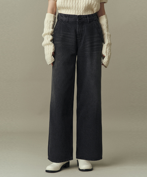 LOOSE FIT DENIM PANTS_BLACK