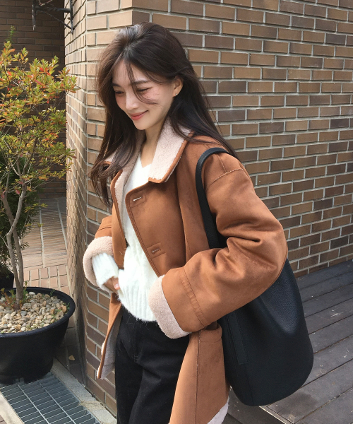 리버시블 스웨이드 무스탕 브라운 MDJK038BROWN