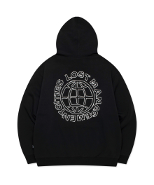 DOODLE GLOBE HOODIE black