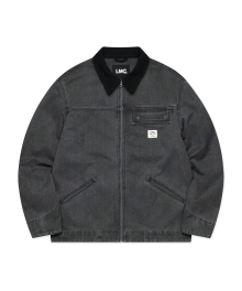 WASHED CANVAS WORK JACKET charcoal